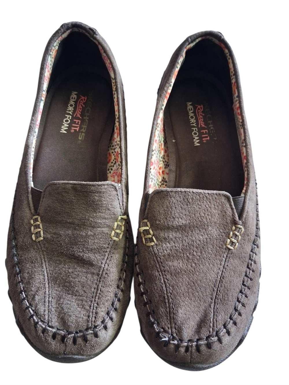 Skechers  Brown Suede-Look Slip-On Loafers